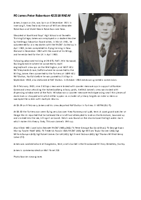 A preview of a PDF biography for Robertson, James Peter